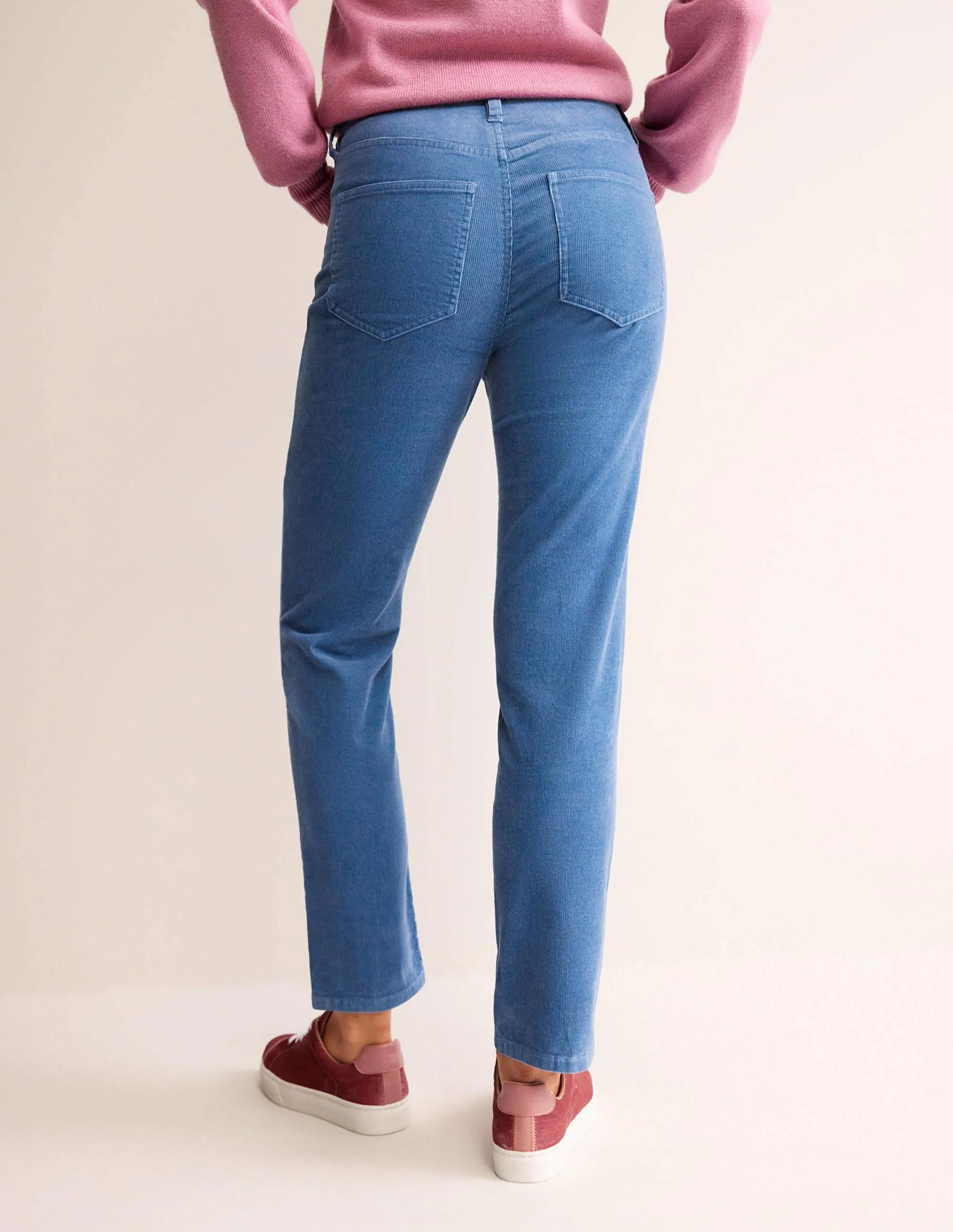 5 Pocket Cord Slim Jeans-Azure
