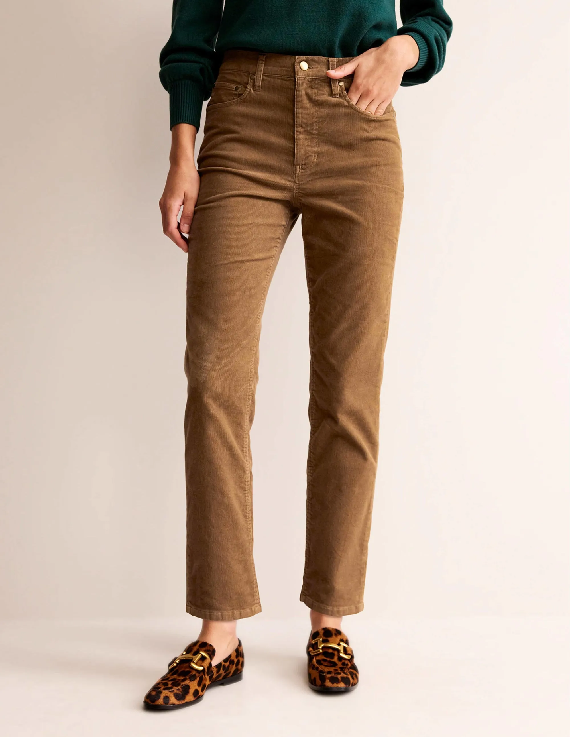 5 Pocket Cord Slim Jeans-Camel