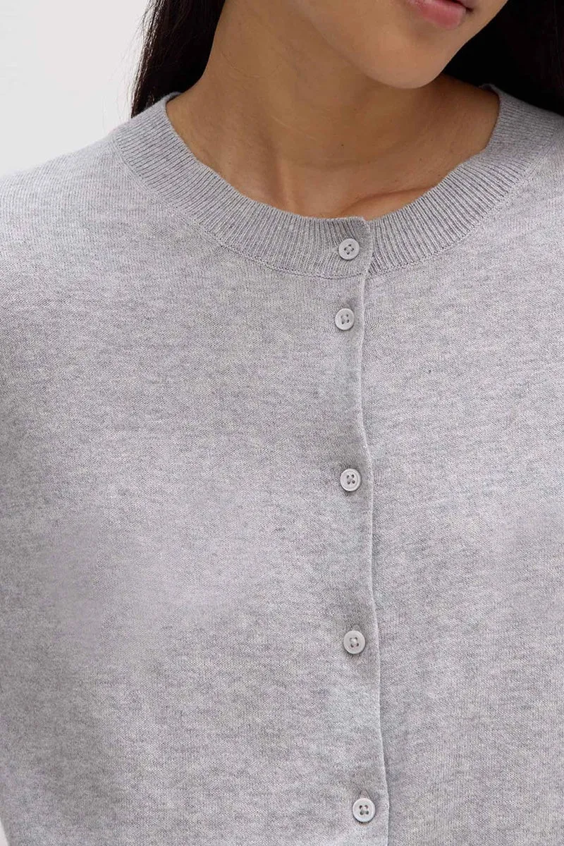 Assembly Label - Semra Cotton Cashmere Cardigan - Grey Marle