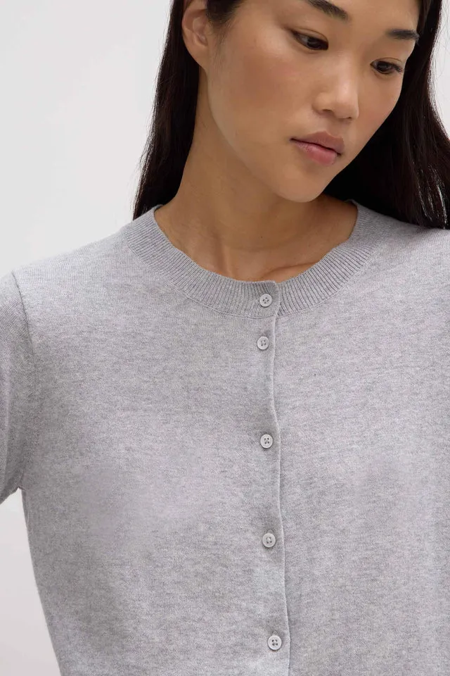 Assembly Label - Semra Cotton Cashmere Cardigan - Grey Marle