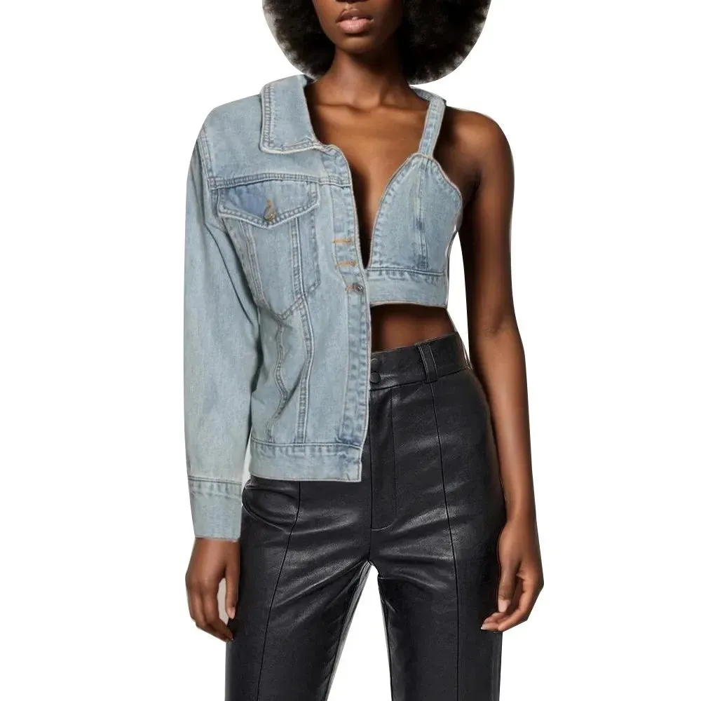 Asymmetrical Denim Jacket