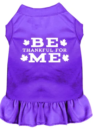 Be Thankful For Me Screen Print Dress Purple Lg