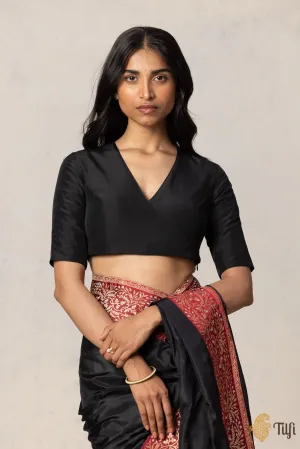 Black Pure Silk Essentials Blouse