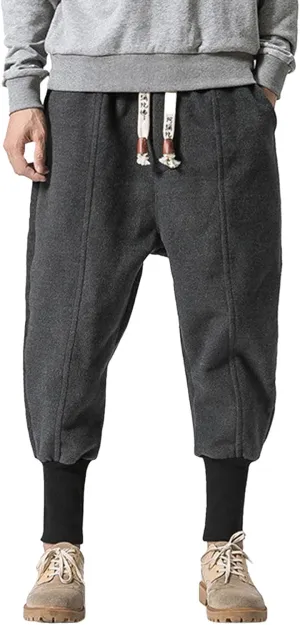 Cargo Pants for Men Big and Tall Fleece Cargo Pants Cargo Sweatpants for Men Sweatpants Open Bottom Drawstring Cargo