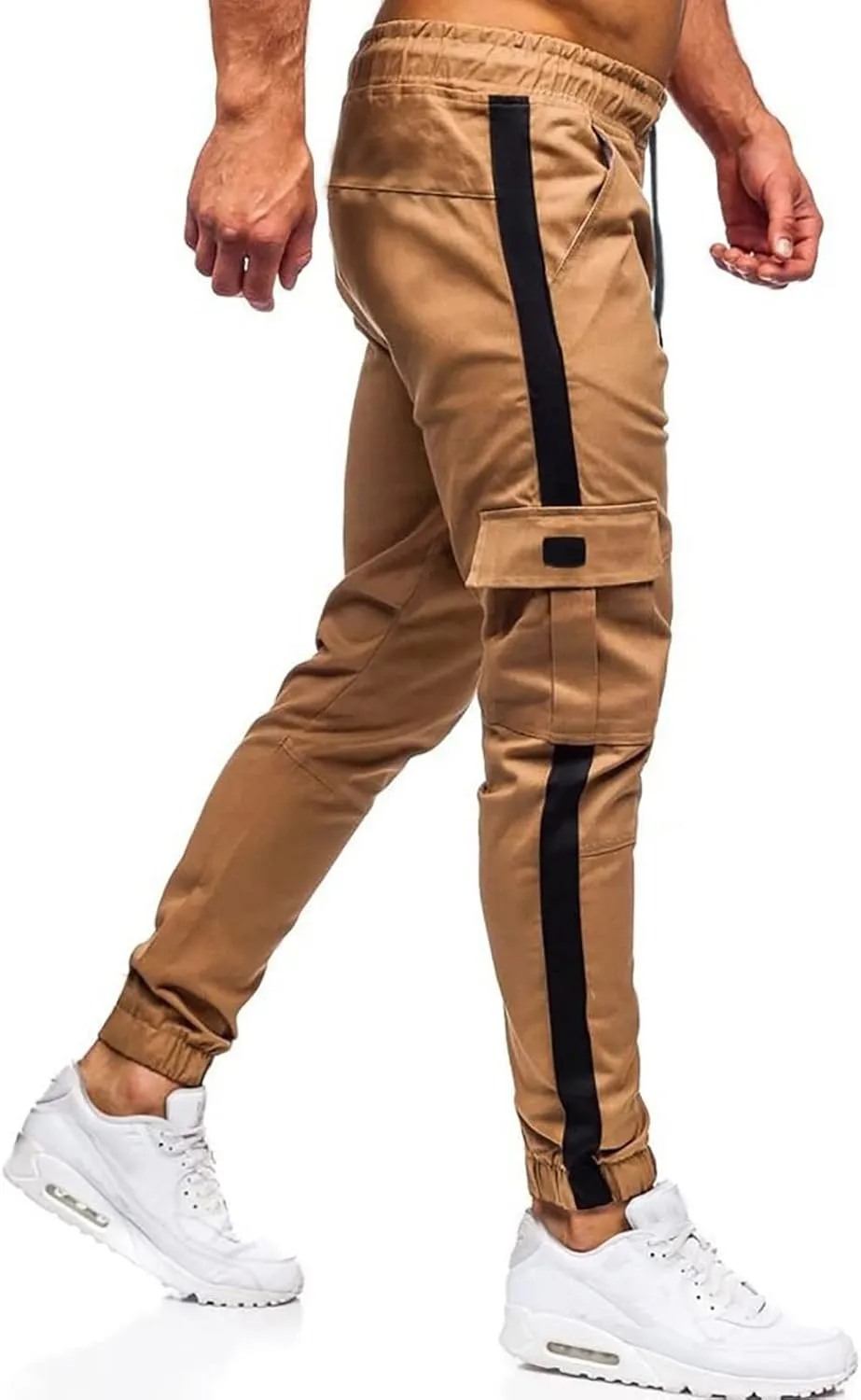 Cargo Pants for Men Big and Tall, Workout Sports Running Pant Zipper Pockets Pants for Men with Zipper Casual Pockets