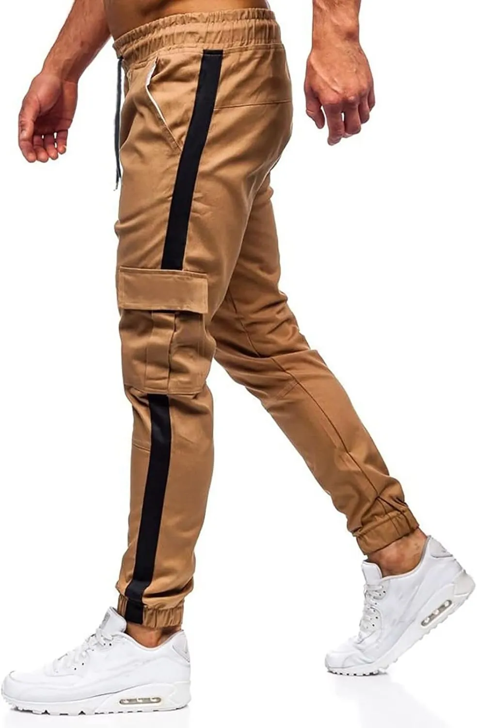 Cargo Pants for Men Big and Tall, Workout Sports Running Pant Zipper Pockets Pants for Men with Zipper Casual Pockets