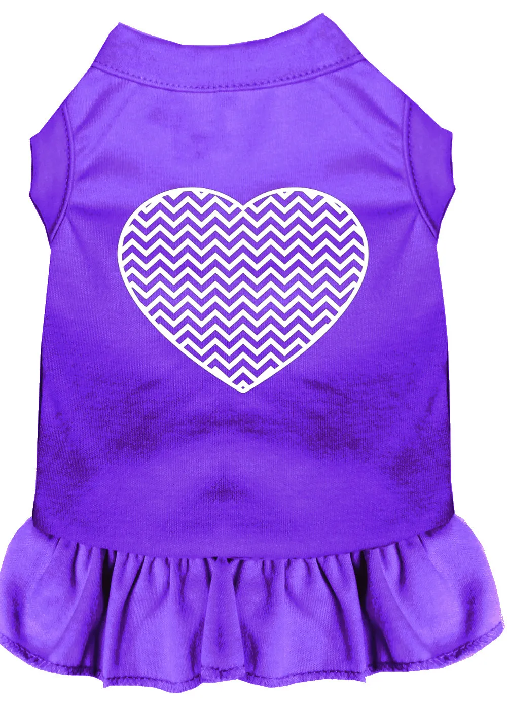 Chevron Heart Screen Print Dress Purple Xxxl