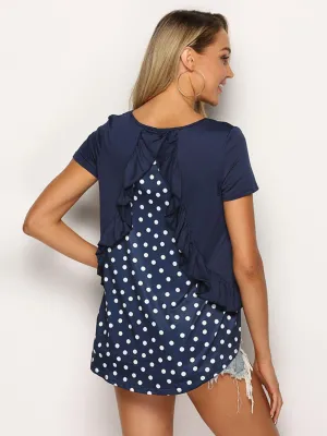 Do It In Style Ruffled Polka Dot Blouse