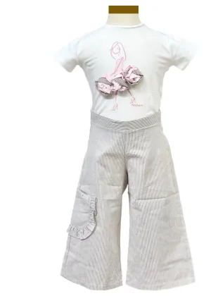 Doll Applique Top and Square Pants Set