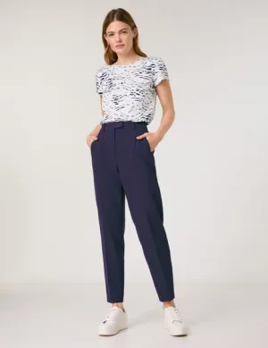 Elegant 7/8-length Trousers in a Tailored Fit - Navy