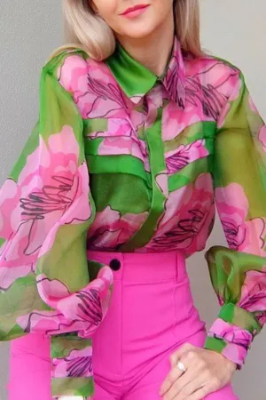 ELEGANT STYLE ORGANZA SHIRT
