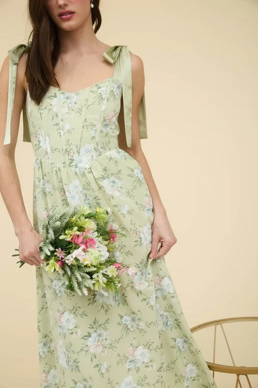 Fan Floral Corset Dress