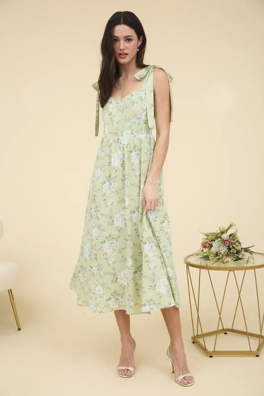 Fan Floral Corset Dress