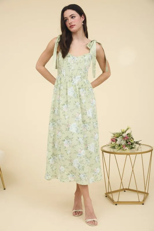 Fan Floral Corset Dress