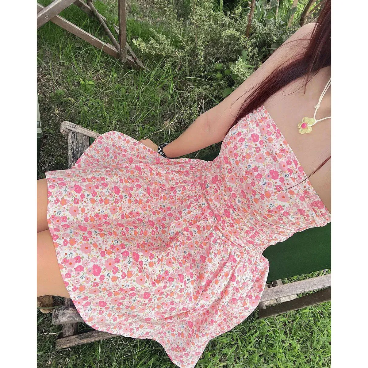Floral Printed Tube Mini Dress