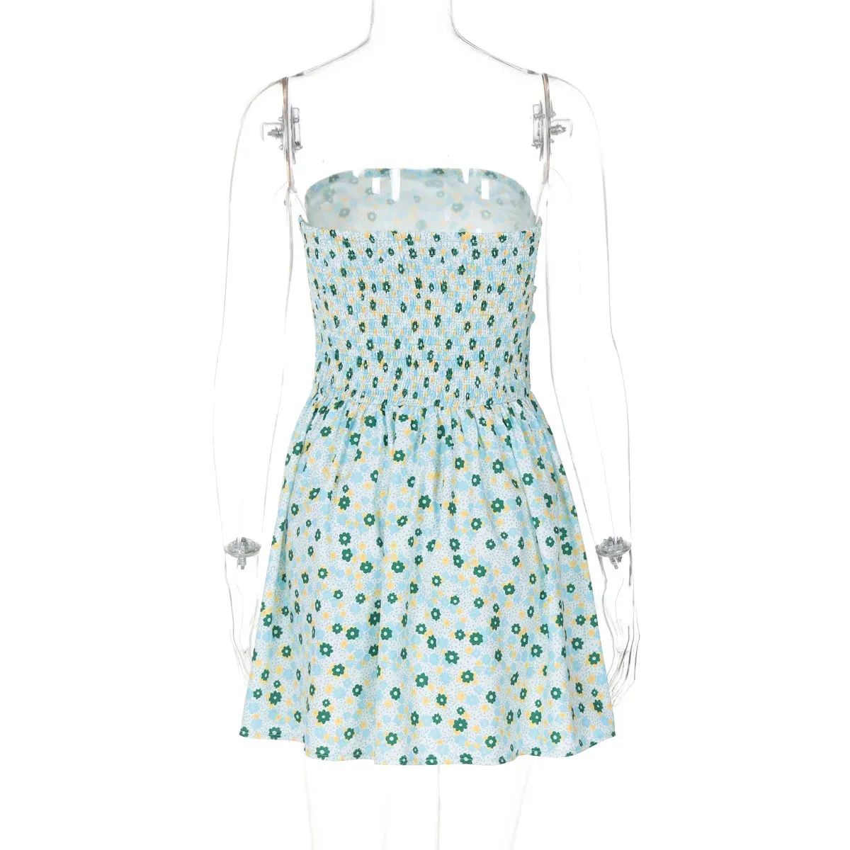 Floral Printed Tube Mini Dress
