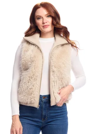 Fox Faux Fur Parkside Zip Vest - Champagne
