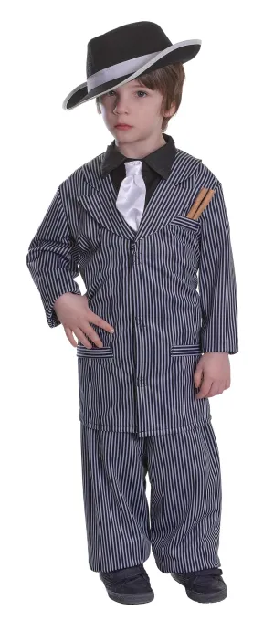 Gangster Boy Costume Mini Al Capone Pinstripe Suit