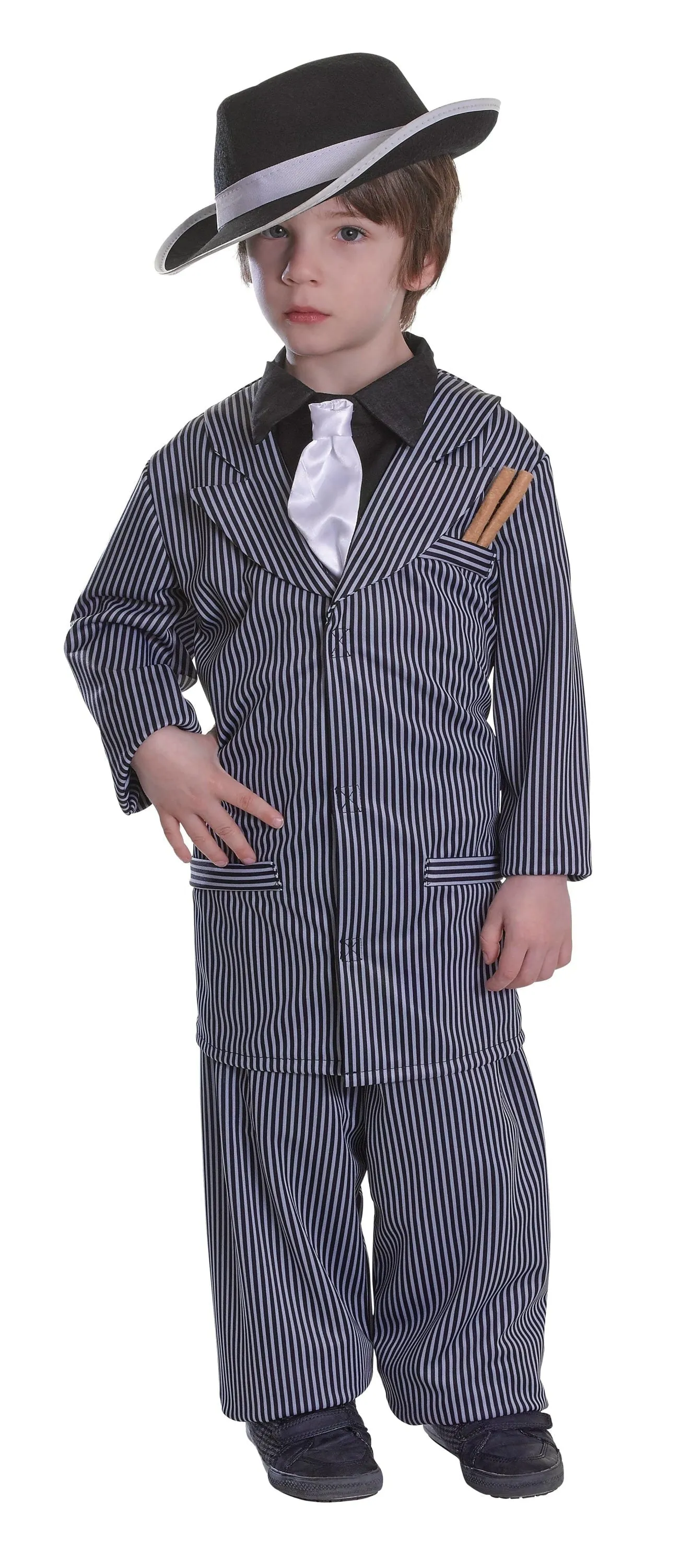 Gangster Boy Costume Mini Al Capone Pinstripe Suit
