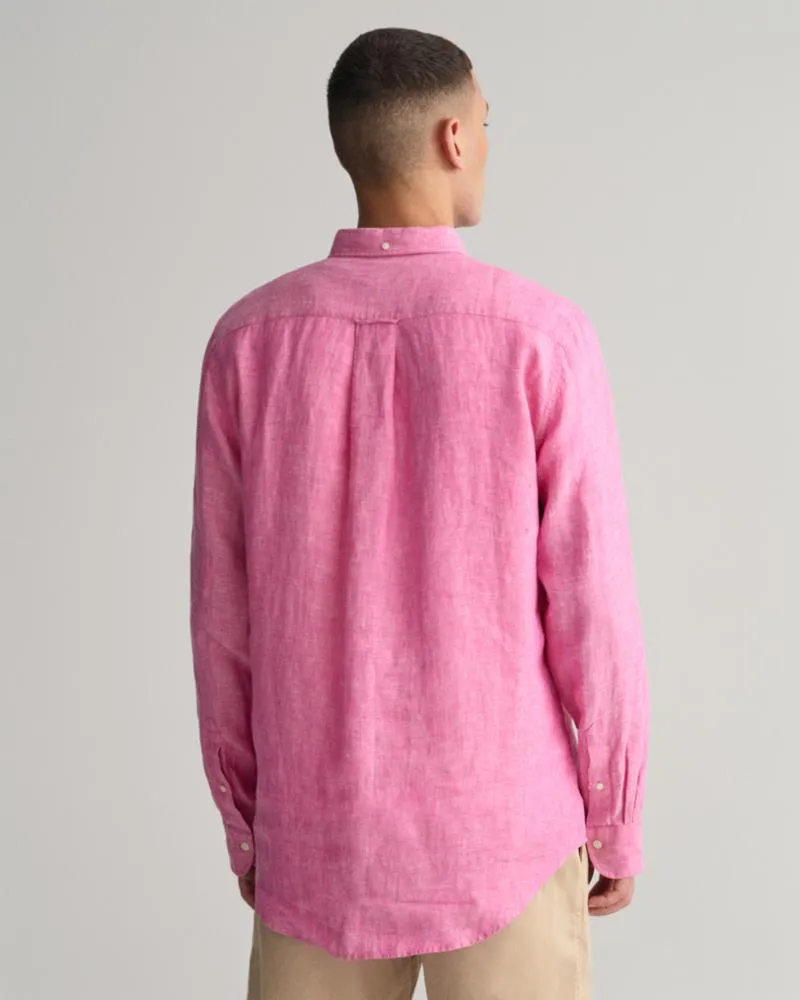 Gant Apparel Mens REGULAR LINEN SHIRT 606/PERKY PINK