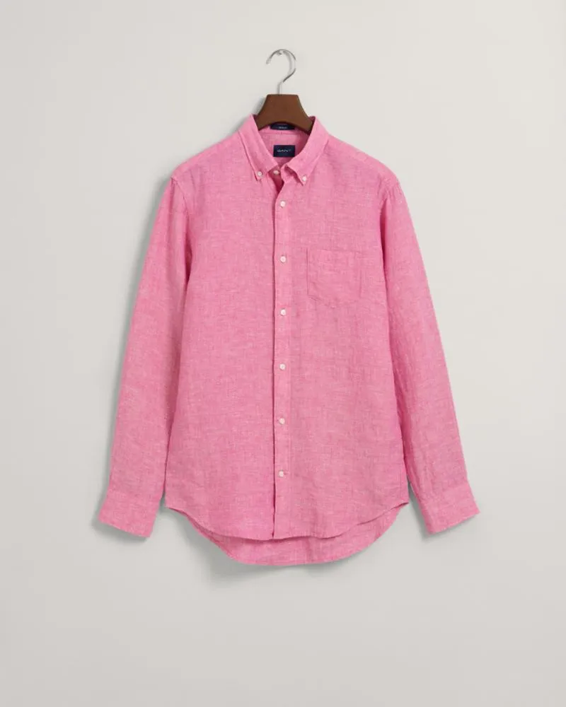 Gant Apparel Mens REGULAR LINEN SHIRT 606/PERKY PINK
