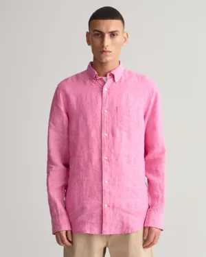 Gant Apparel Mens REGULAR LINEN SHIRT 606/PERKY PINK