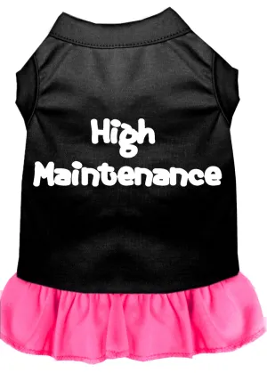 High Maintenance Screen Print Dress Black With Bright Pink Xs