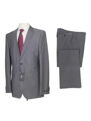 Hugo Boss Mens Gray Striped 100% Wool Slim Fit 2 Piece Suit