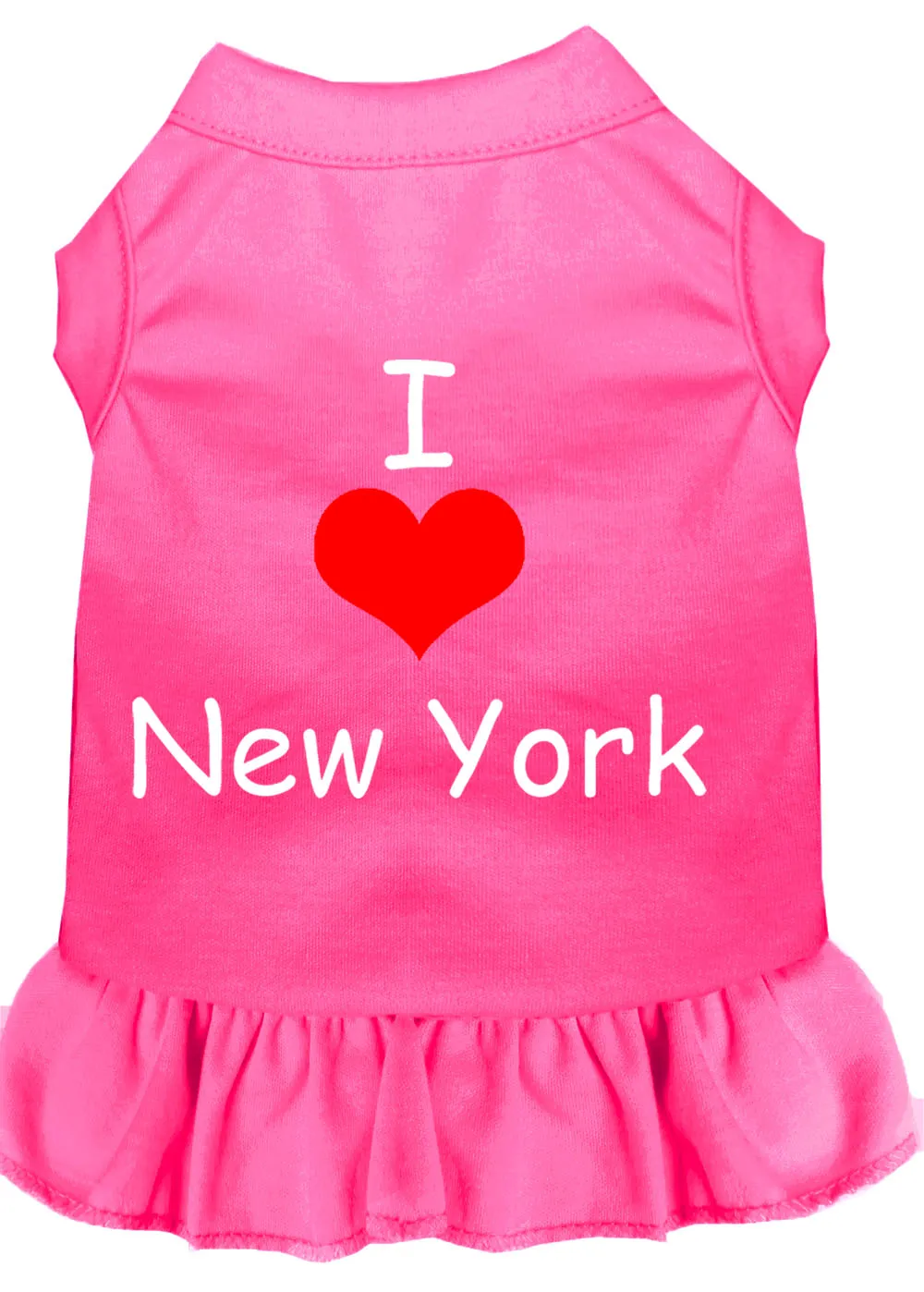I Heart New York Screen Print Dress Bright Pink Med