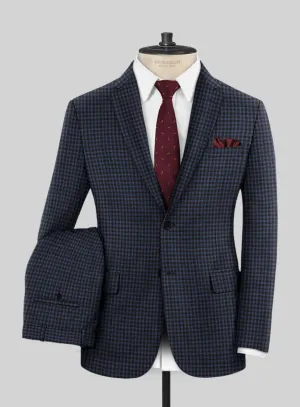 Italian Ervasi Blue Wool Suit