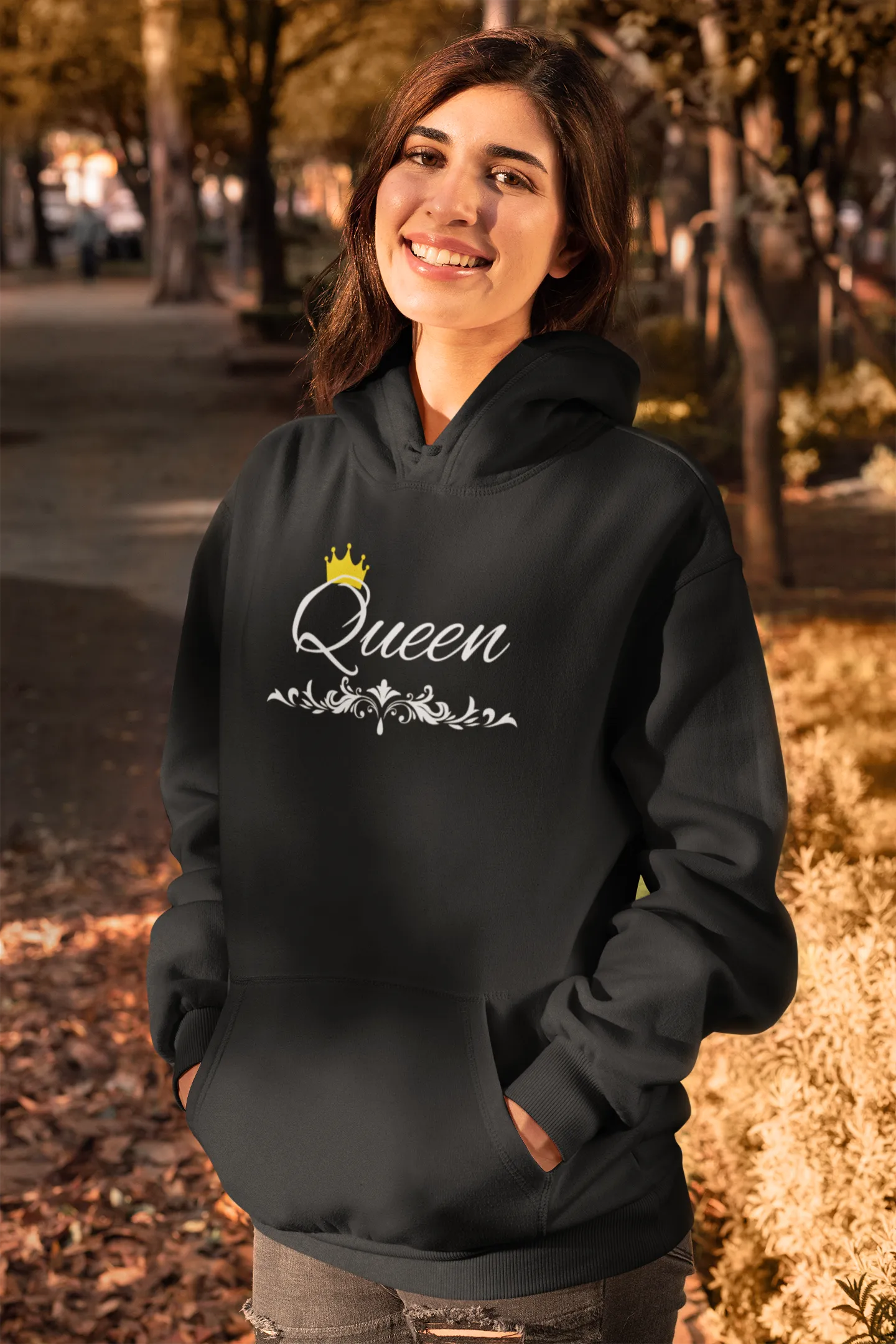 King and Queen Hoodies - Hand-Written Typography