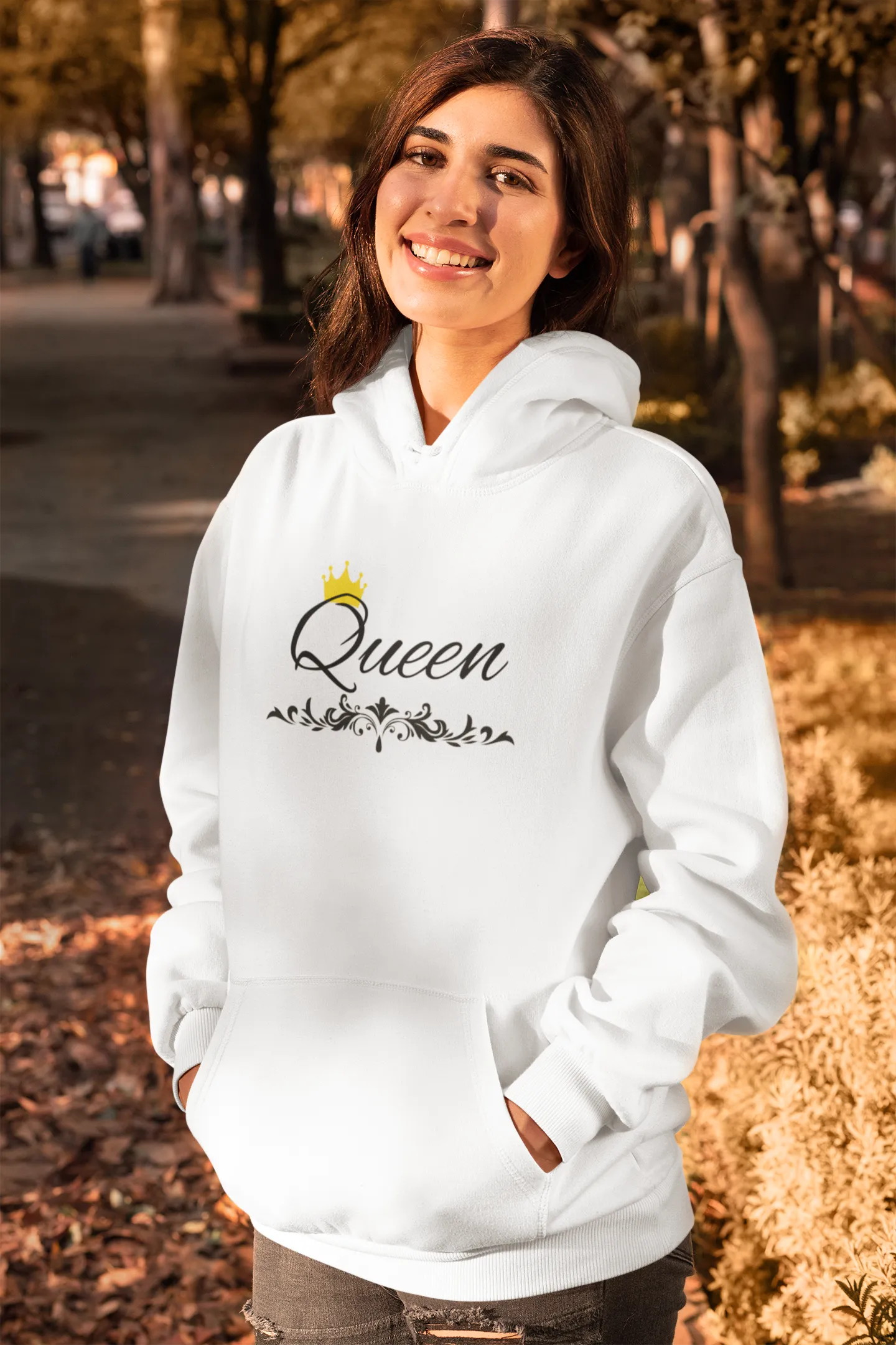 King and Queen Hoodies - Hand-Written Typography