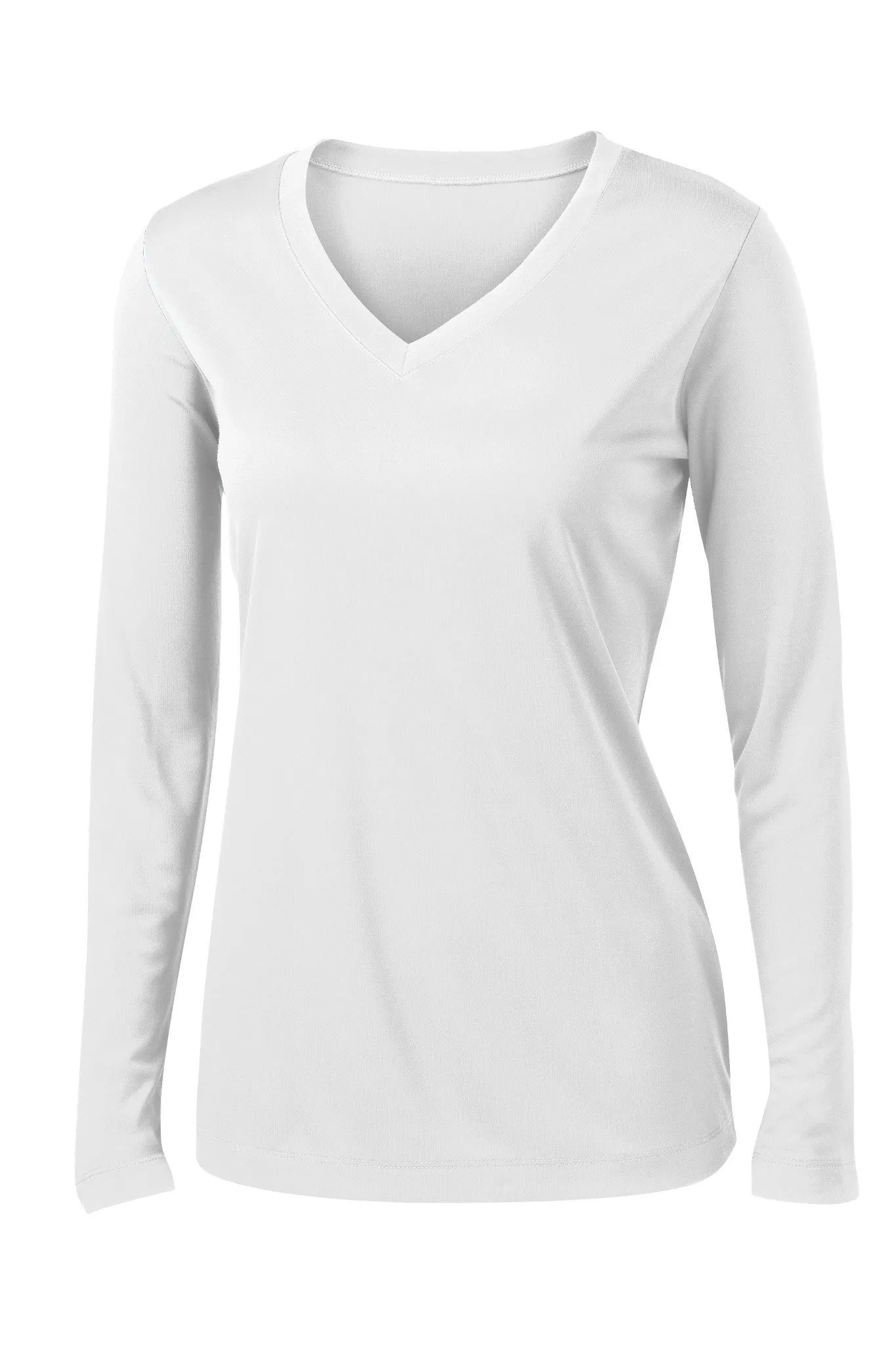 Ladies V-Neck Moisture Wicking Sport-Tek® Long Sleeve Competitor Sizes 2XL-4XL - LST353LS