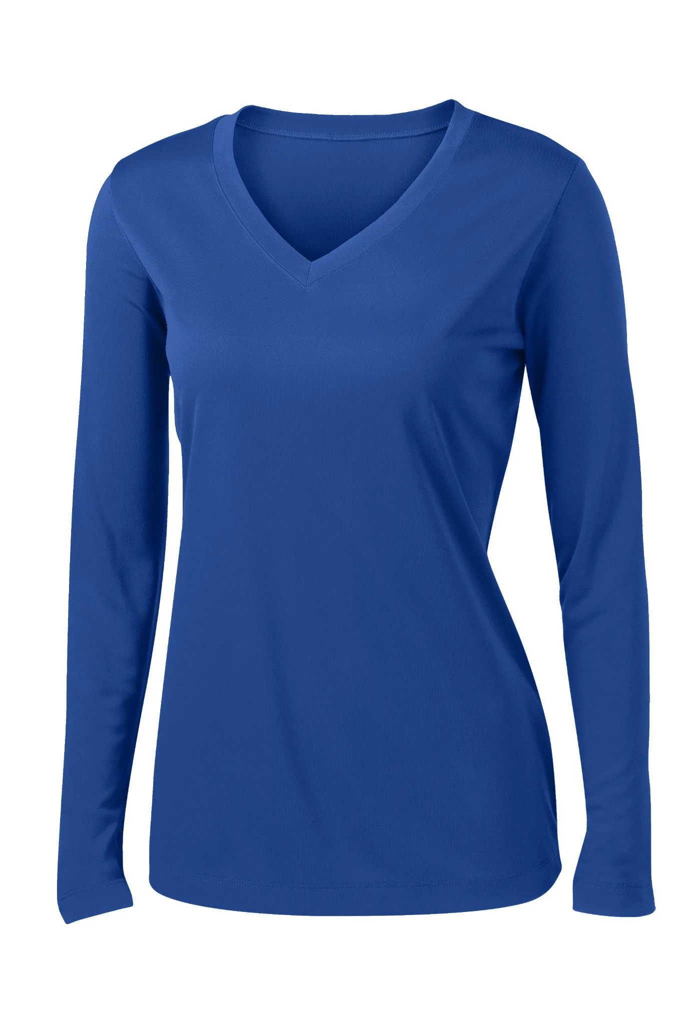 Ladies V-Neck Moisture Wicking Sport-Tek® Long Sleeve Competitor Sizes 2XL-4XL - LST353LS