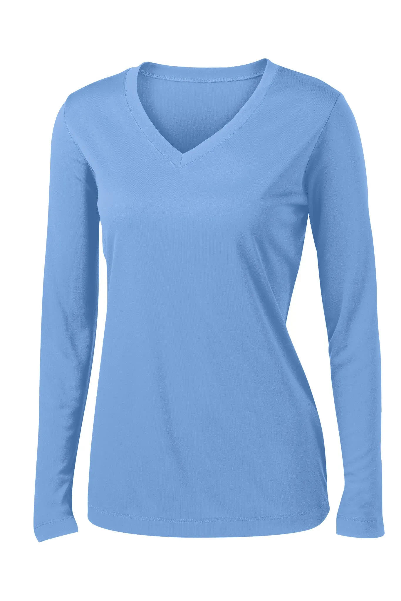 Ladies V-Neck Moisture Wicking Sport-Tek® Long Sleeve Competitor Sizes 2XL-4XL - LST353LS