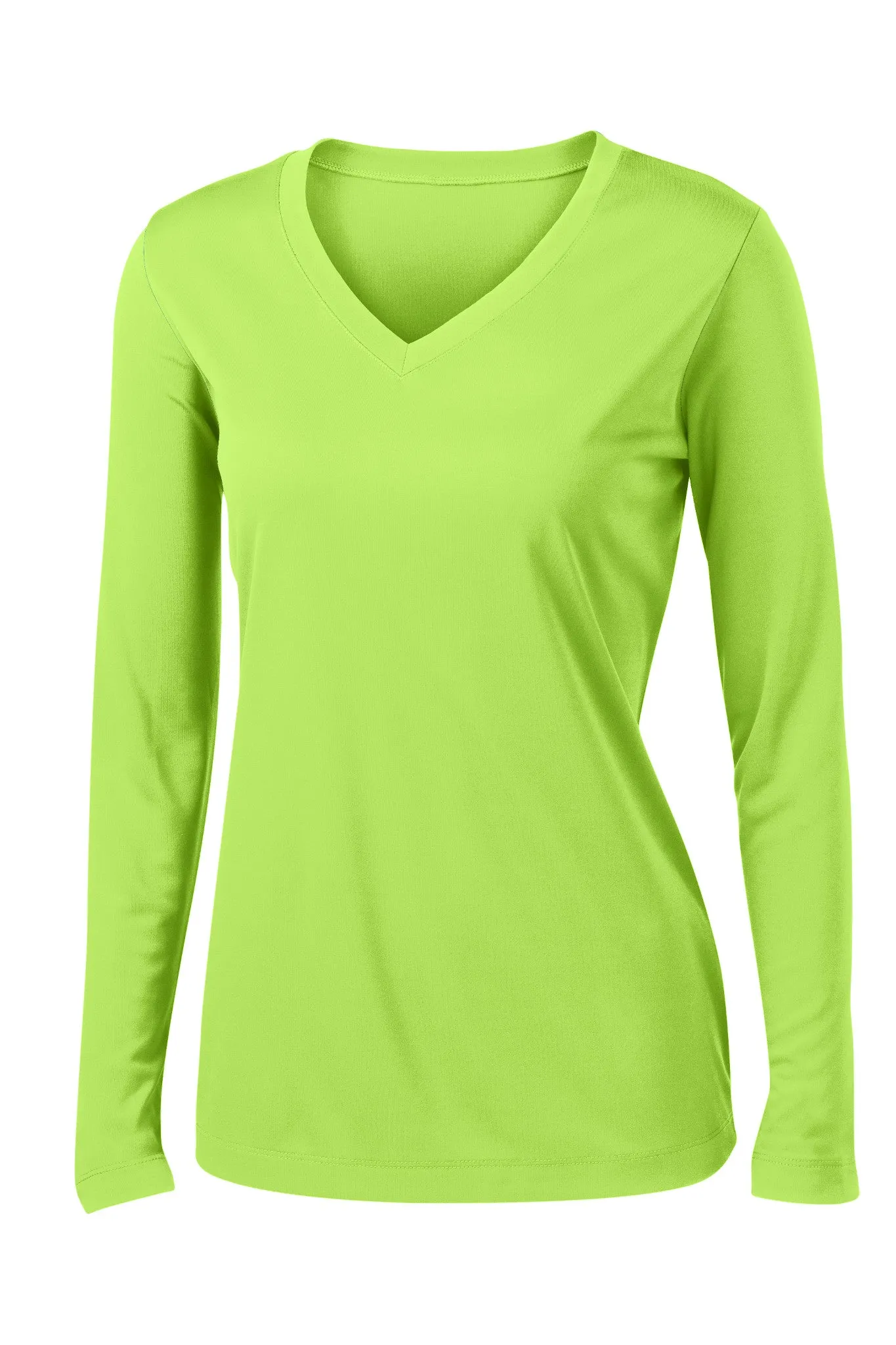 Ladies V-Neck Moisture Wicking Sport-Tek® Long Sleeve Competitor Sizes 2XL-4XL - LST353LS