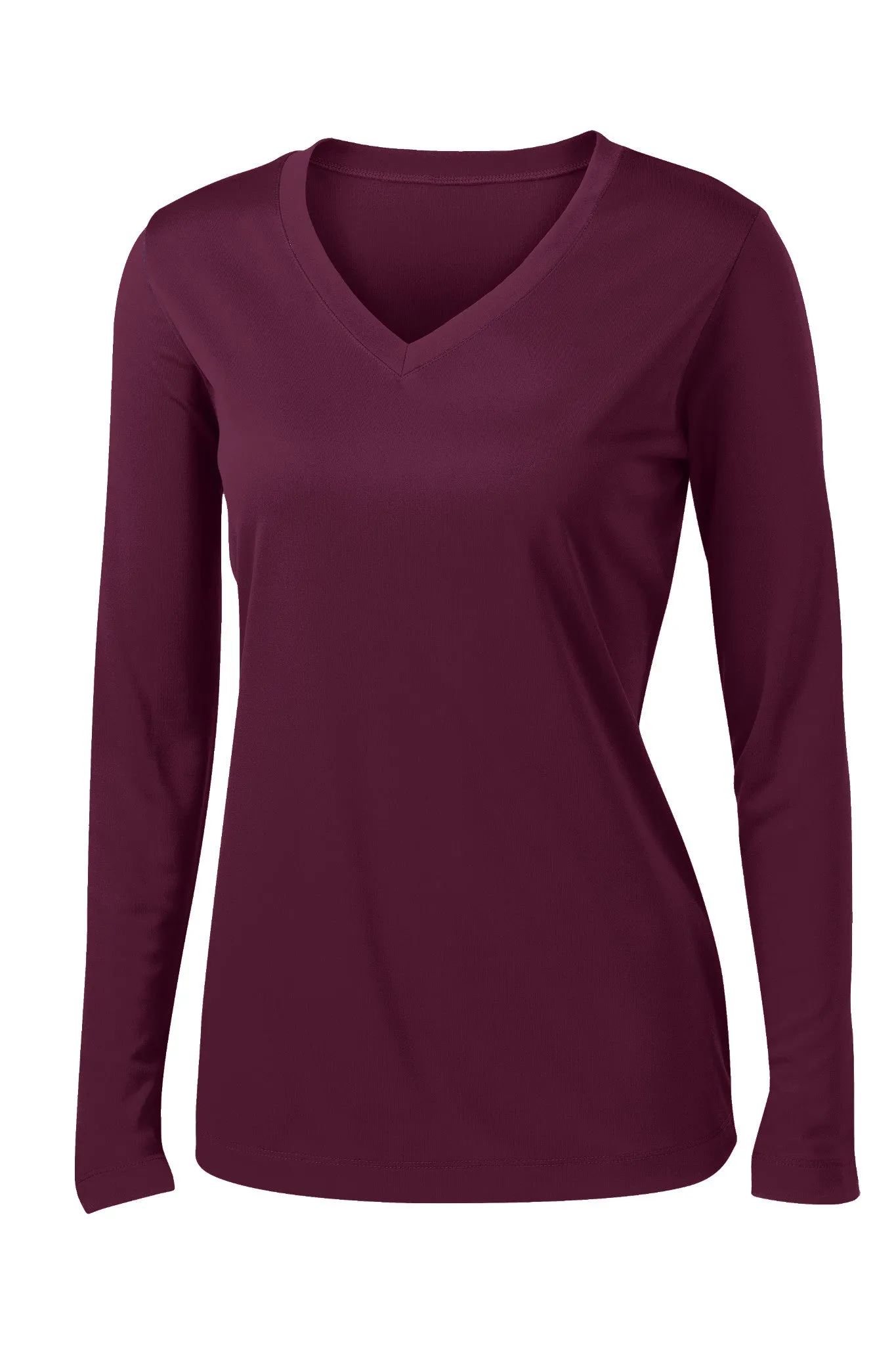 Ladies V-Neck Moisture Wicking Sport-Tek® Long Sleeve Competitor Sizes 2XL-4XL - LST353LS