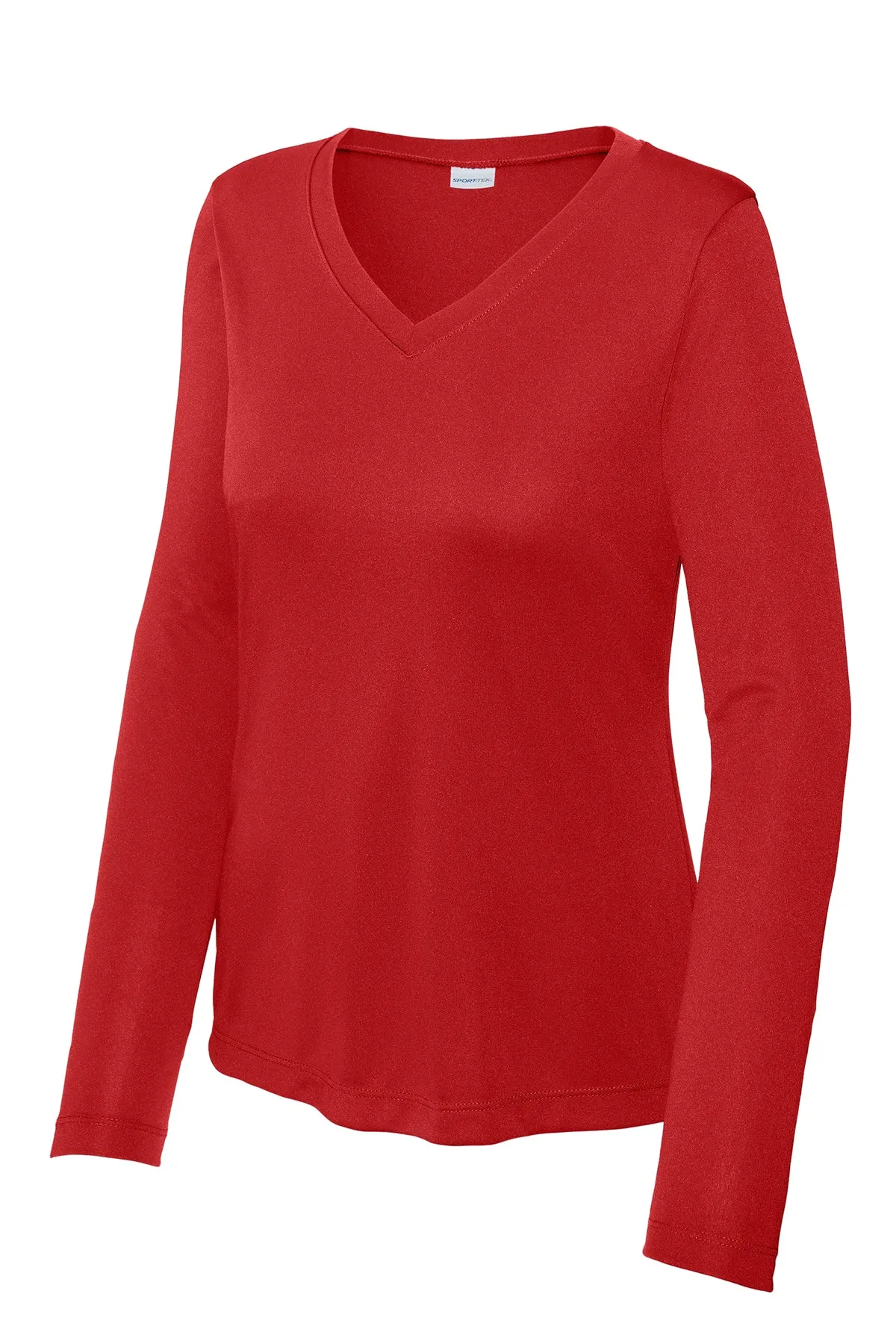 Ladies V-Neck Moisture Wicking Sport-Tek® Long Sleeve Competitor Sizes 2XL-4XL - LST353LS