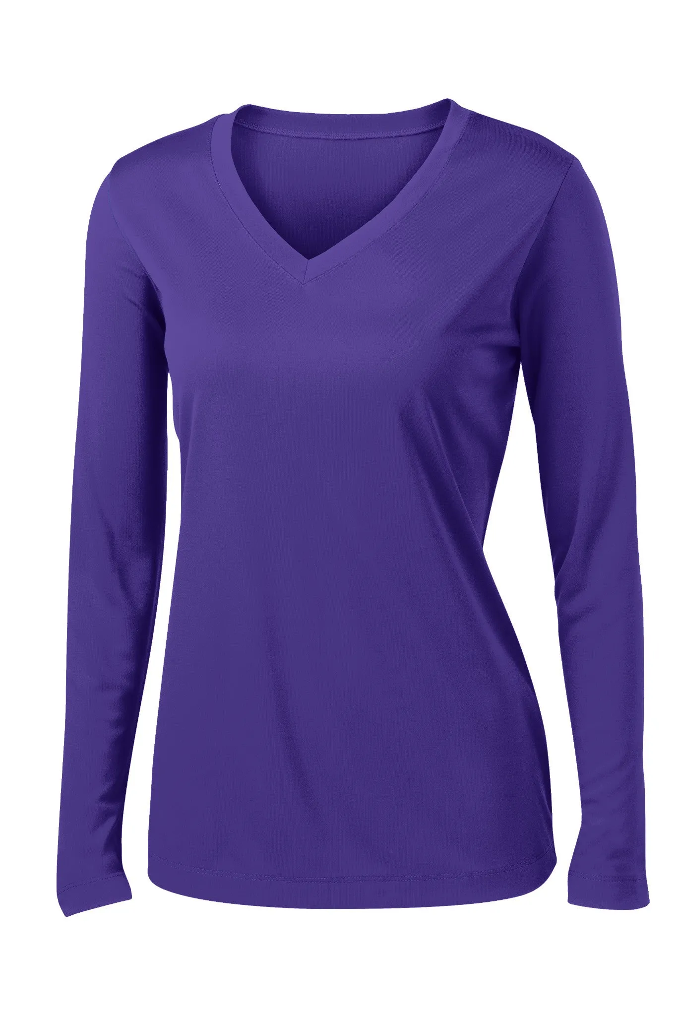 Ladies V-Neck Moisture Wicking Sport-Tek® Long Sleeve Competitor Sizes 2XL-4XL - LST353LS