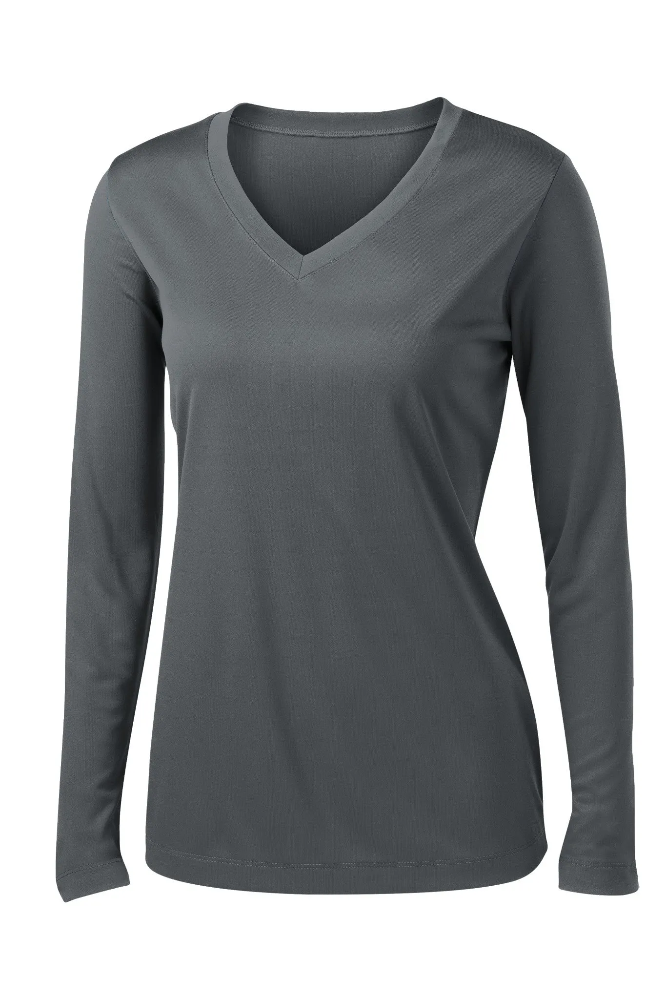 Ladies V-Neck Moisture Wicking Sport-Tek® Long Sleeve Competitor Sizes 2XL-4XL - LST353LS