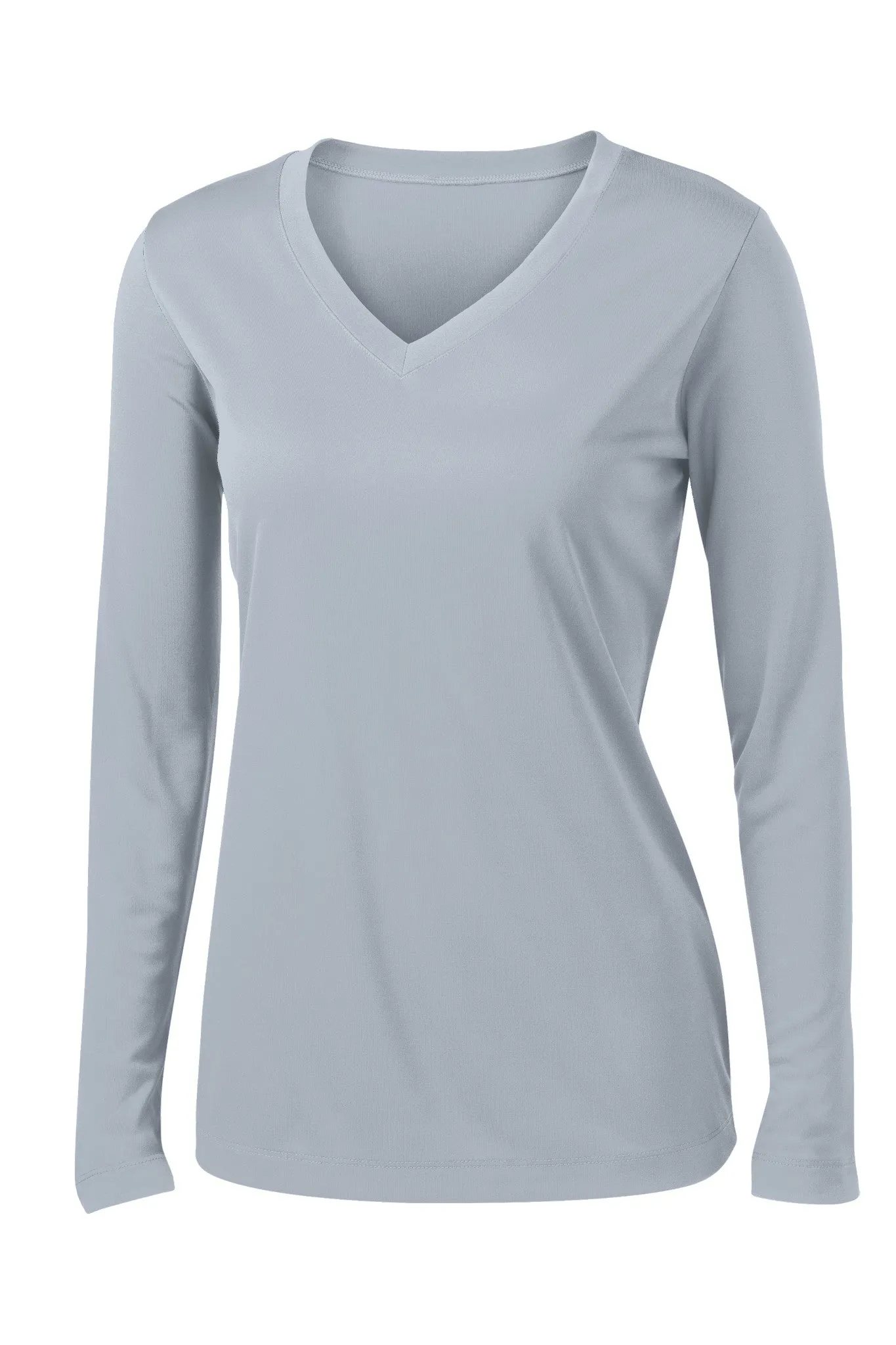 Ladies V-Neck Moisture Wicking Sport-Tek® Long Sleeve Competitor Sizes 2XL-4XL - LST353LS