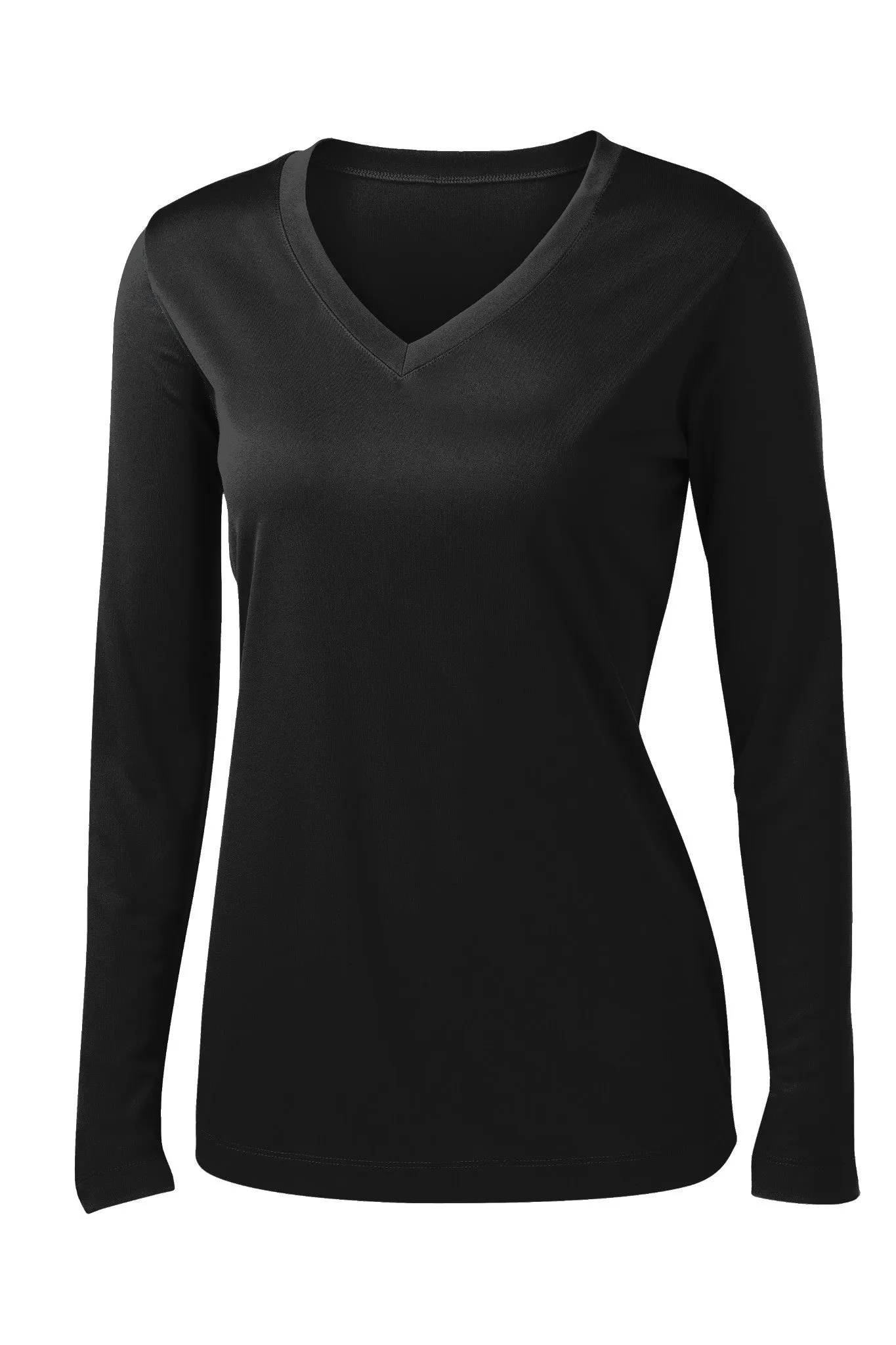 Ladies V-Neck Moisture Wicking Sport-Tek® Long Sleeve Competitor Sizes 2XL-4XL - LST353LS
