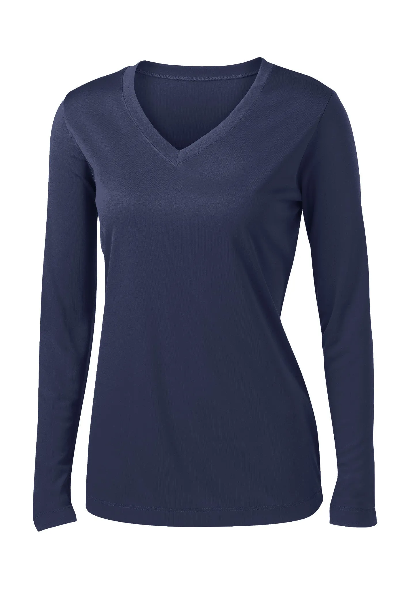 Ladies V-Neck Moisture Wicking Sport-Tek® Long Sleeve Competitor Sizes 2XL-4XL - LST353LS
