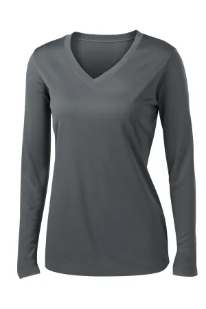 Ladies V-Neck Moisture Wicking Sport-Tek® Long Sleeve Competitor Sizes 2XL-4XL - LST353LS