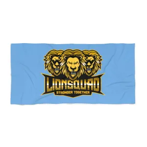 Light Blue "Sun Gold Lion" Beach Towel