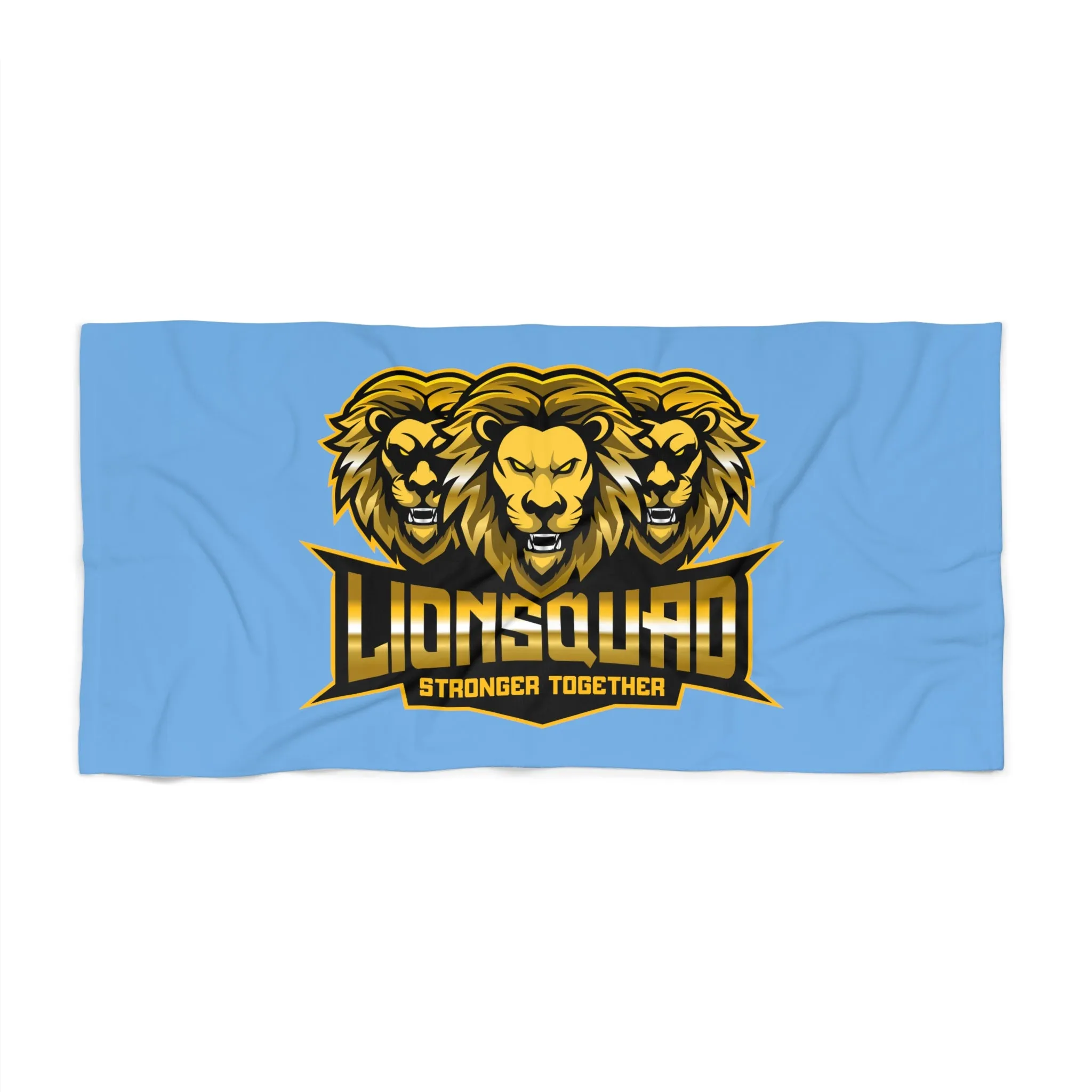 Light Blue "Sun Gold Lion" Beach Towel