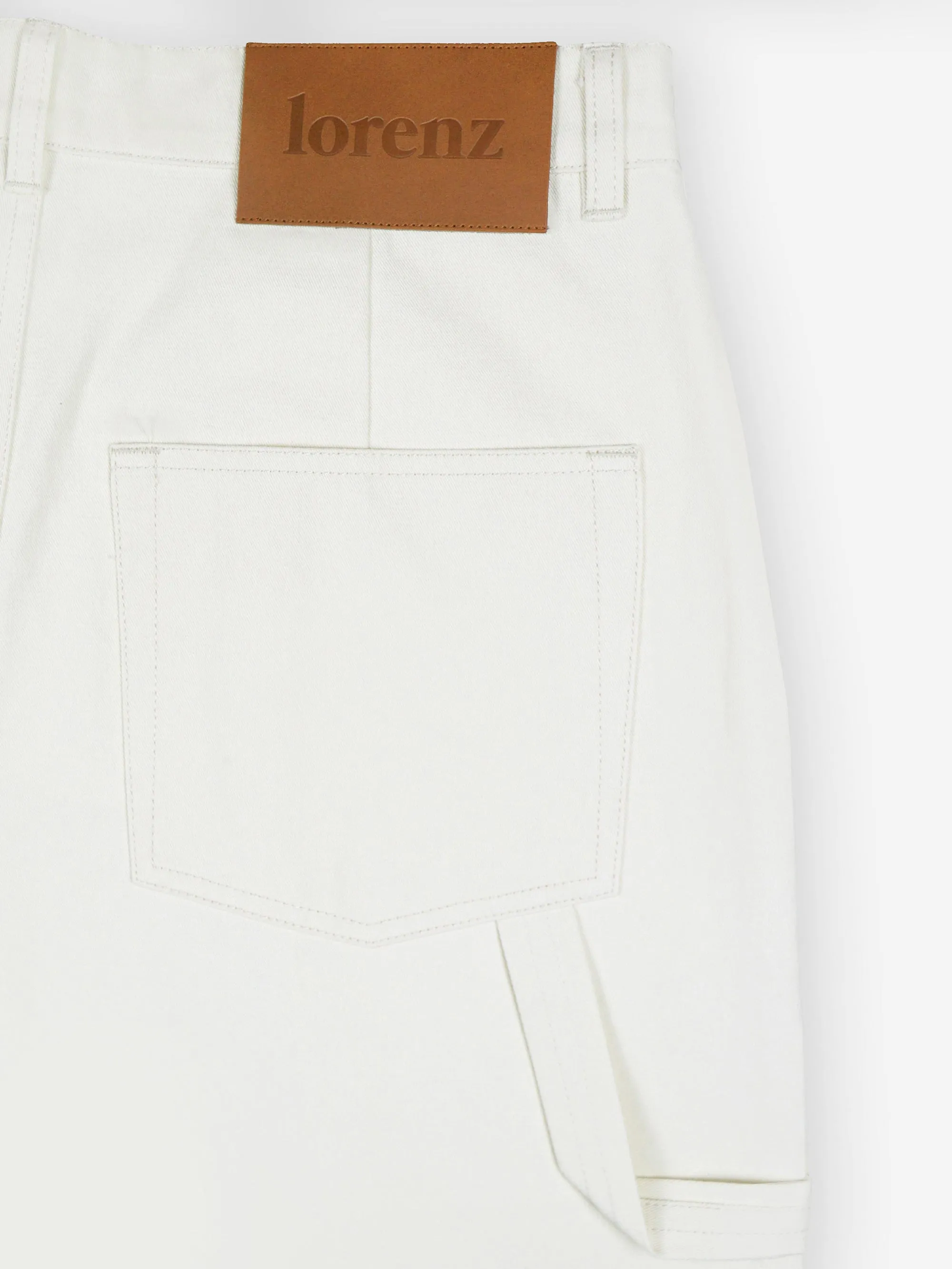 Lorenz Uniform Pleated Wide Leg Pant - Ecru