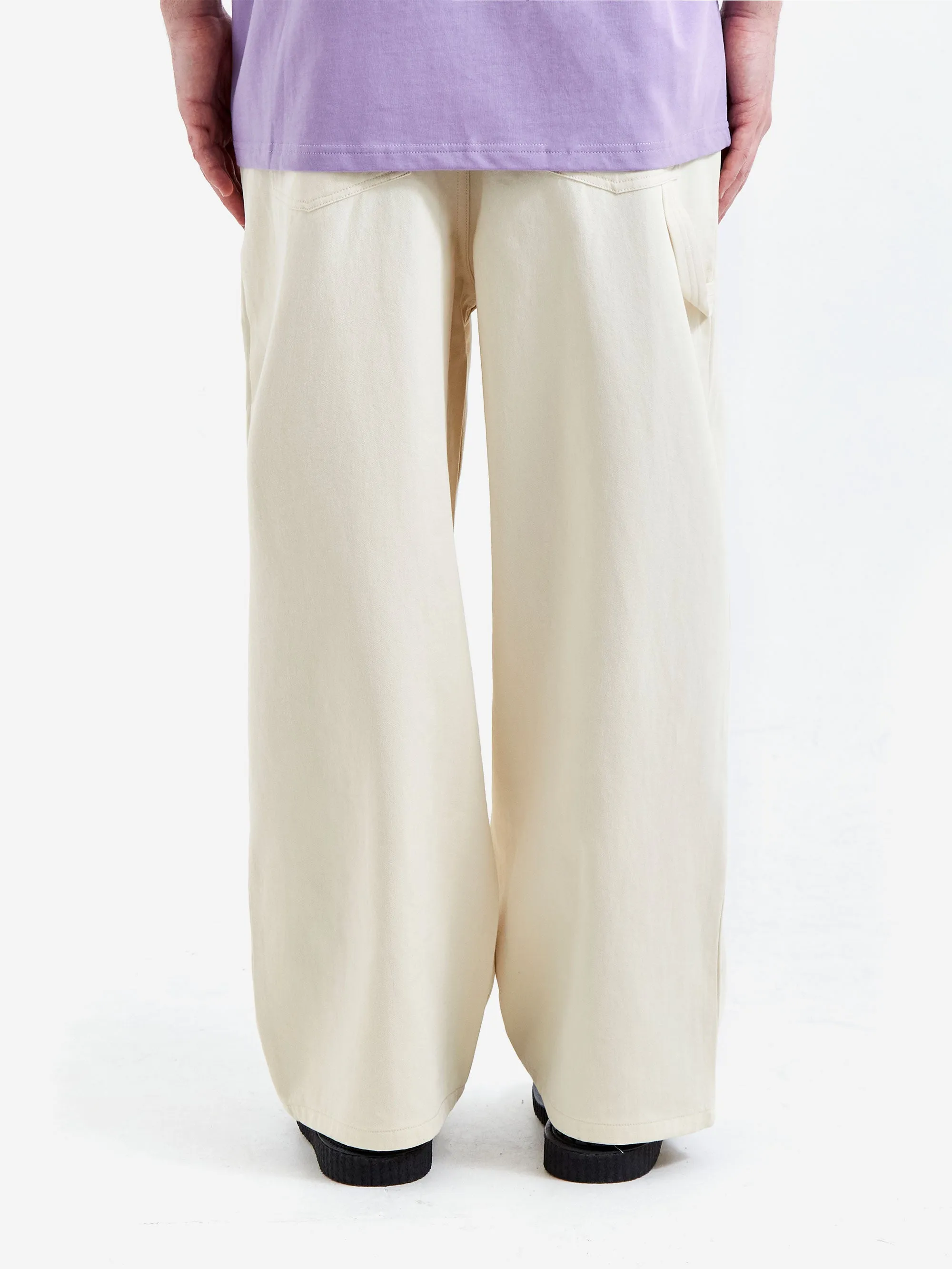 Lorenz Uniform Pleated Wide Leg Pant - Ecru