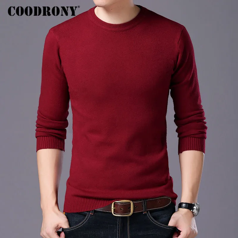 Men Autumn Winter Warm Mens Knitted Wool Sweaters O-Neck Pull