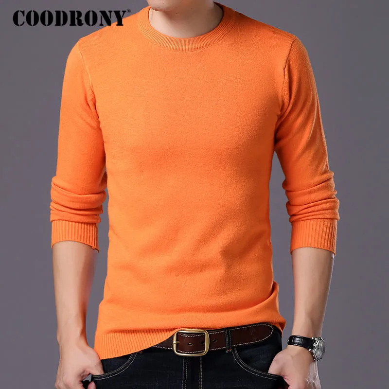 Men Autumn Winter Warm Mens Knitted Wool Sweaters O-Neck Pull